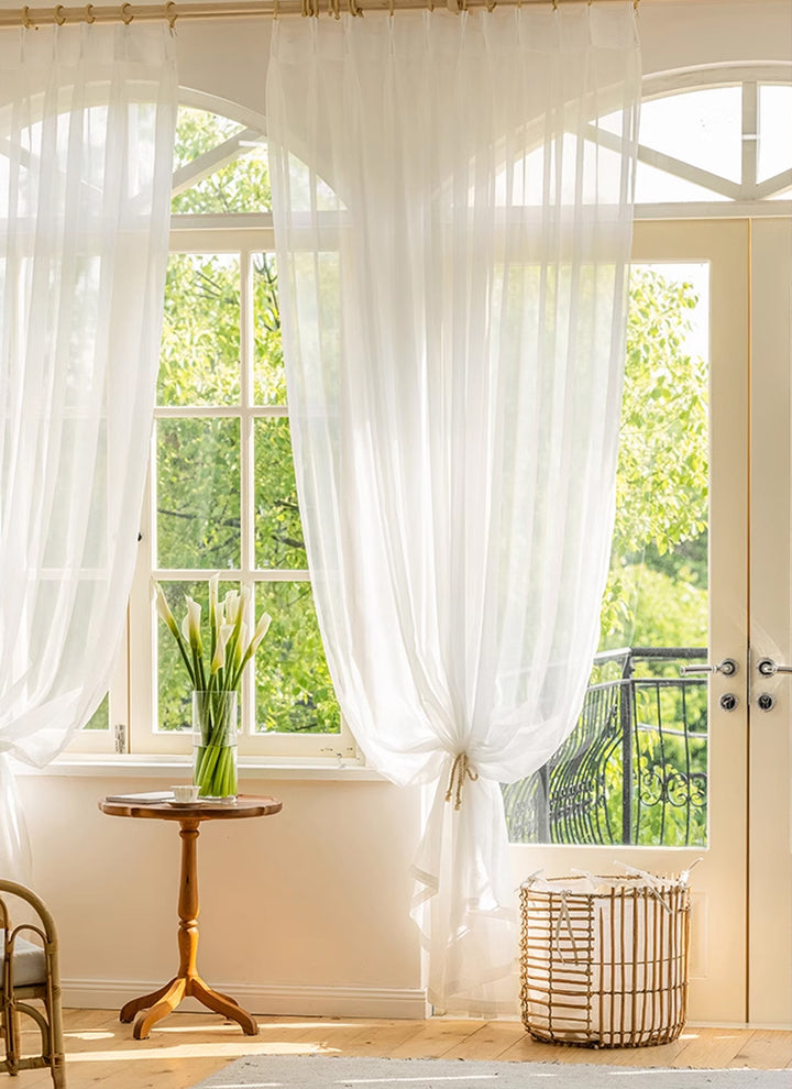 Dreamy Sheer Curtains Woven With Golden Thread
