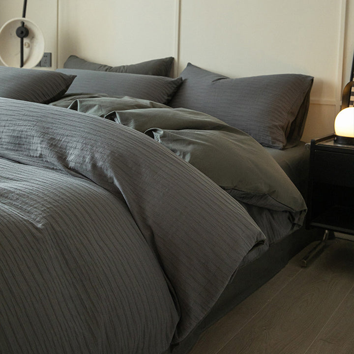 Pure Comfort Healing Cotton Bed Set – Airy Bubble Gauze & Waffle Texture for Luxury Homes & Resorts