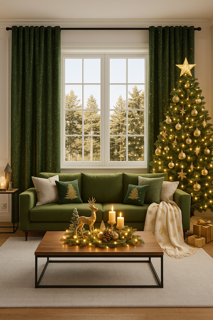 Luxury Shimmering Gold Velvet Curtains