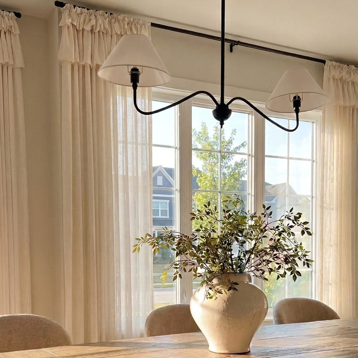 Cream Sheer Valances with Cake Ruffle Design – Airy Drapes for Sunlit Farmhouse Dining Rooms (USA, Canada, EU)