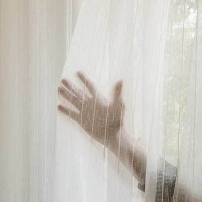 Gauzy Snowflake White Sheer Curtains