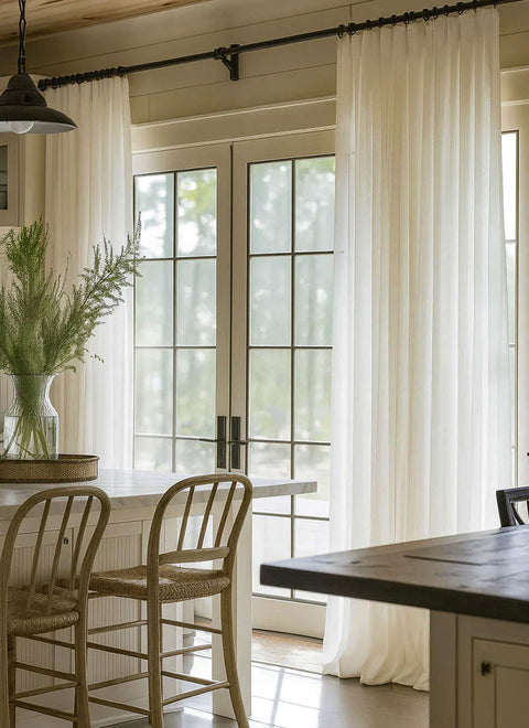 Elegant Crown Delicate High-Precision Embroidery Sheer Curtains