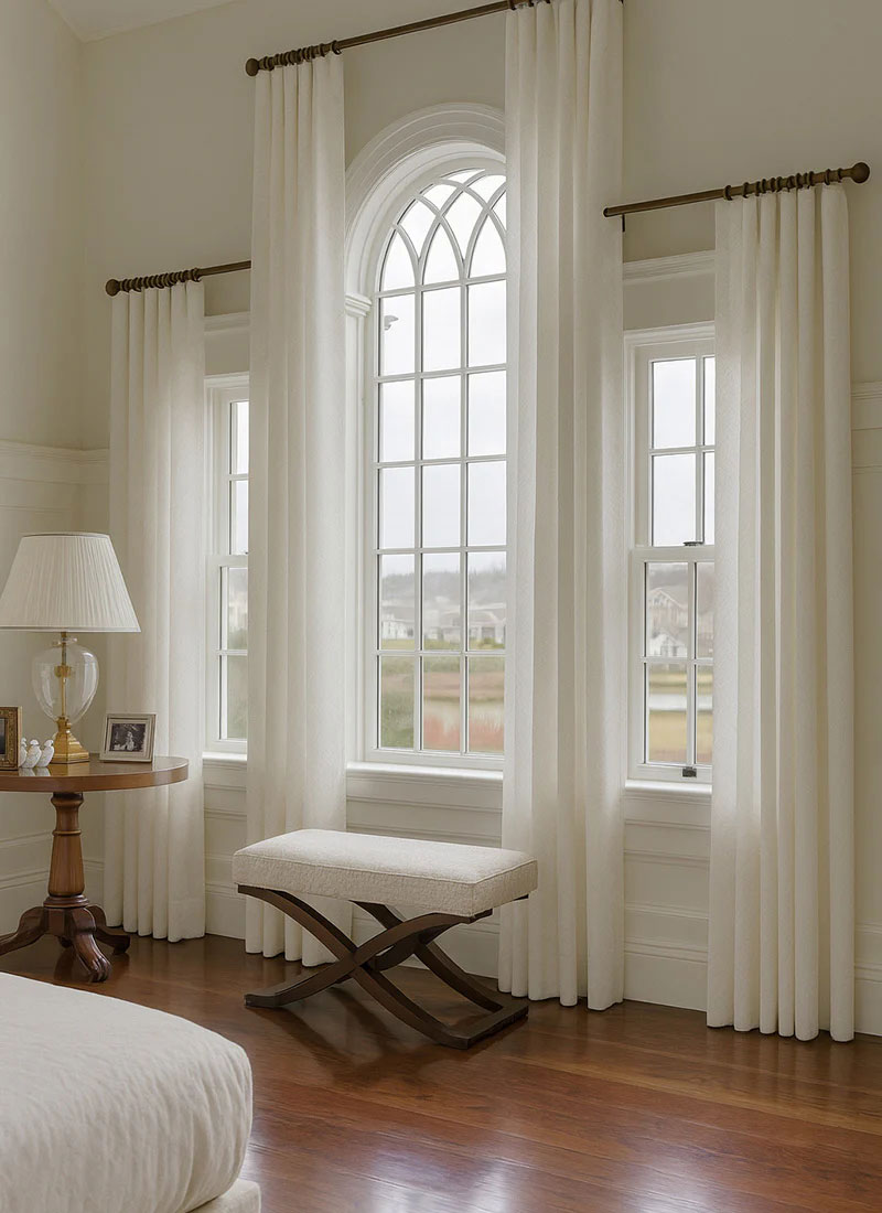 Elegant Crown Delicate High-Precision Embroidery Sheer Curtains