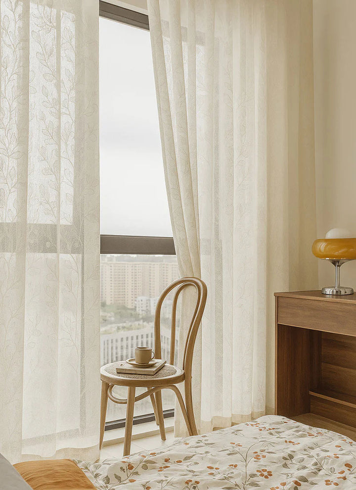 Elegant Crown Delicate High-Precision Embroidery Sheer Curtains