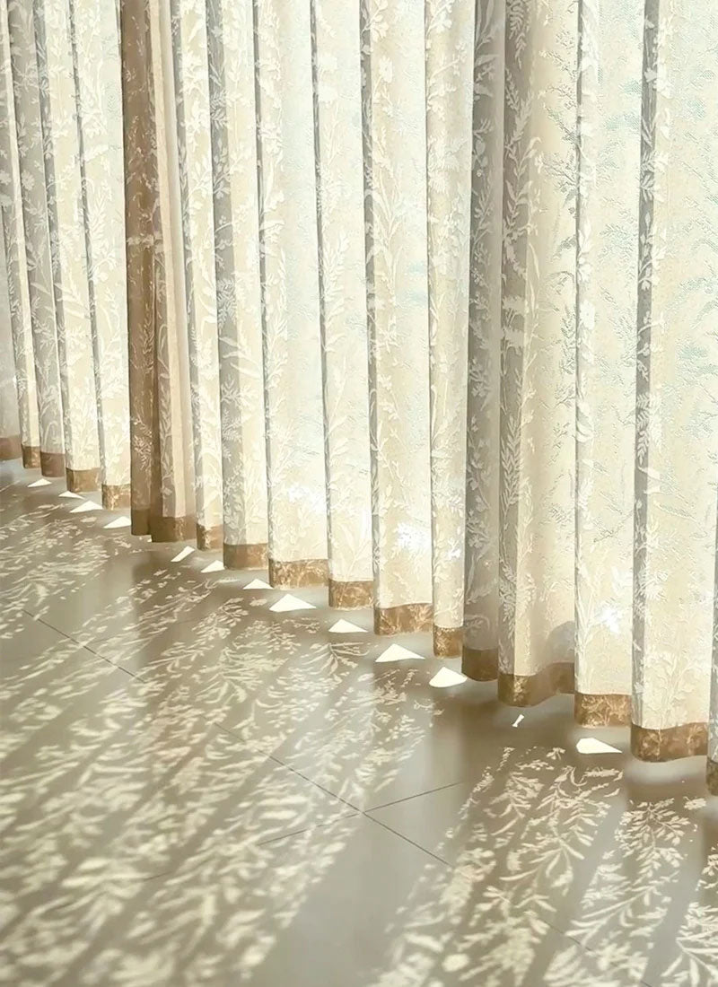 French Romantic Rose Cutout Pattern Gauze Curtain