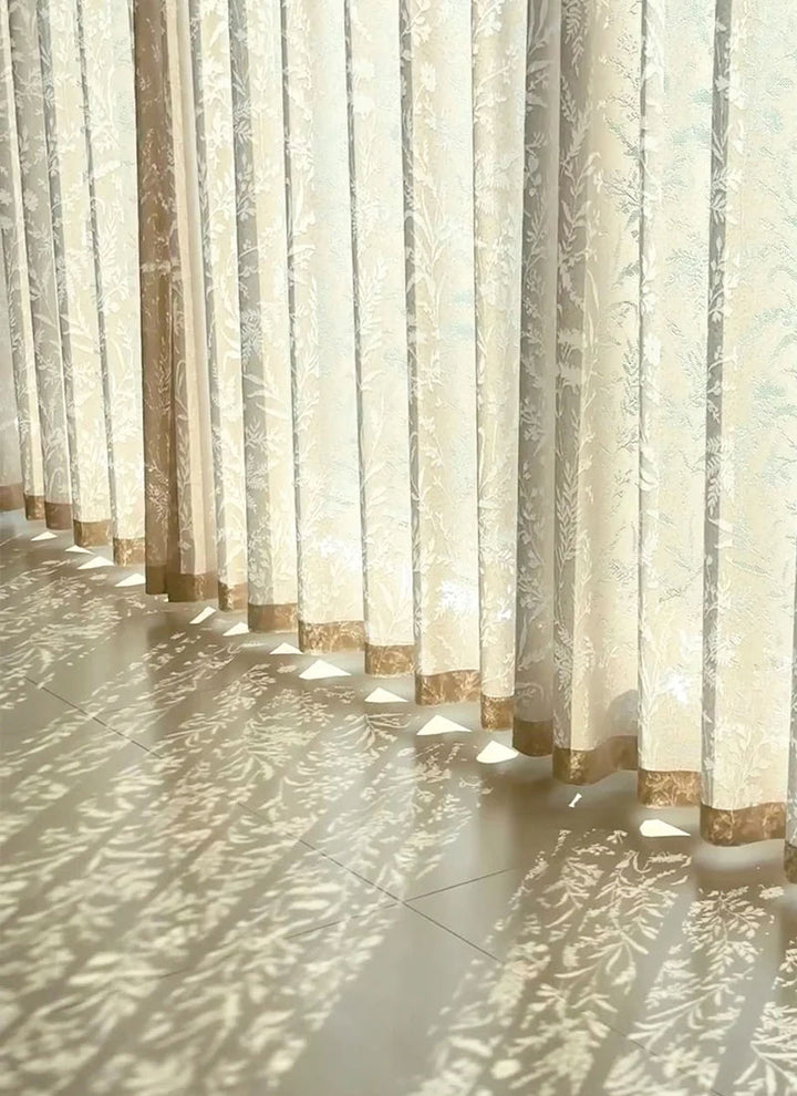 French Romantic Rose Cutout Pattern Gauze Curtain