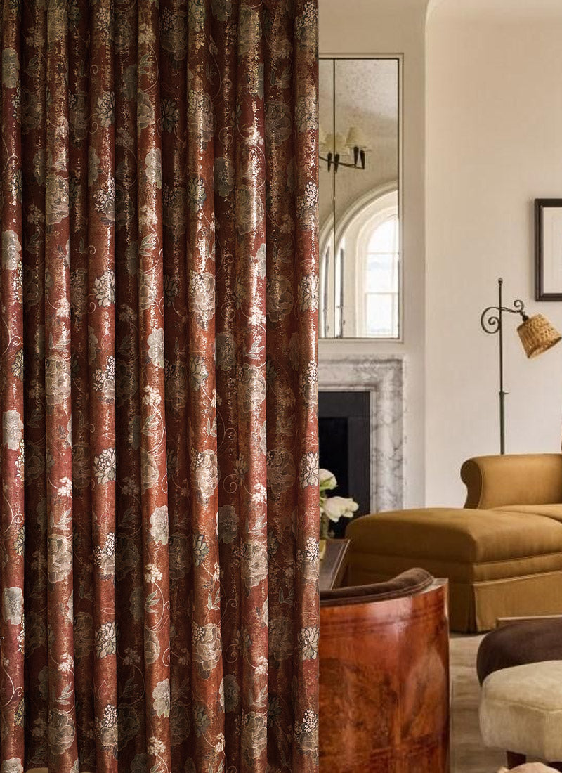 Luxury Curtains with Floral Pattern