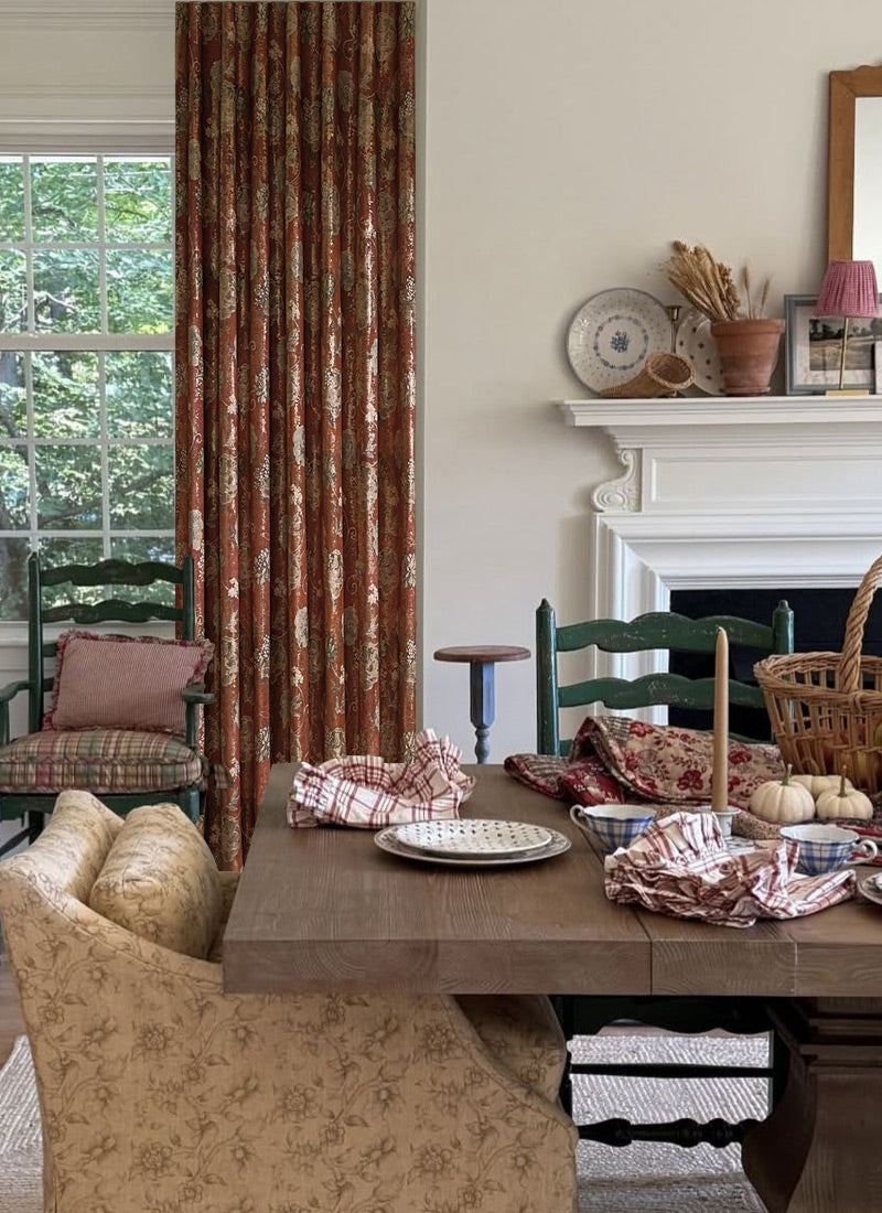 Luxury Curtains with Floral Pattern