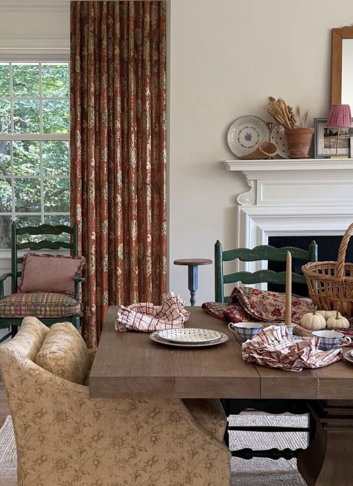 Luxury Curtains with Floral Pattern