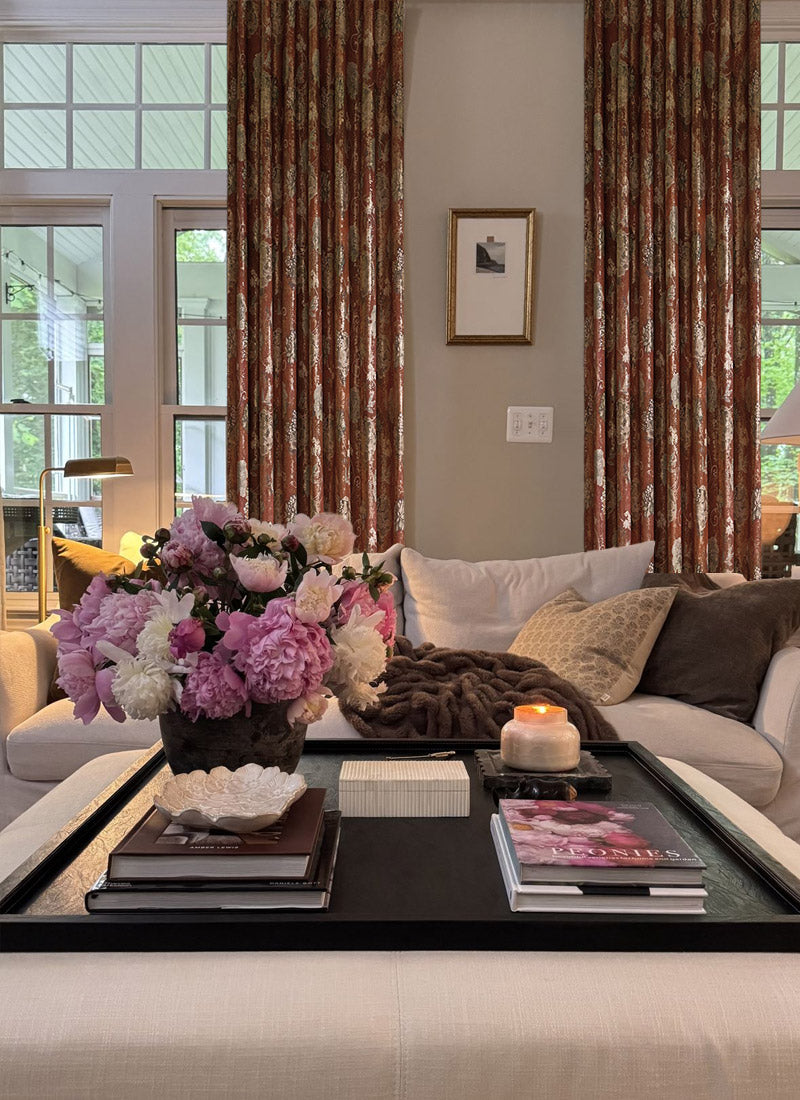 Luxury Curtains with Floral Pattern