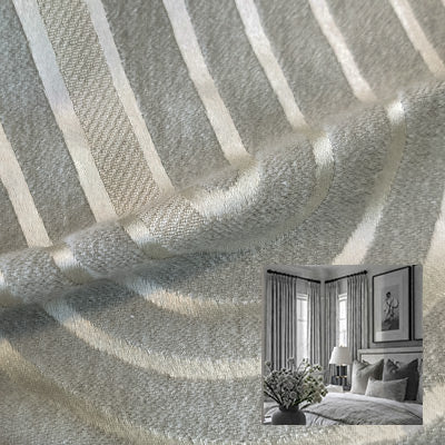 Ash Stripe｜High-Precision curtain fabric sample｜F88093-5