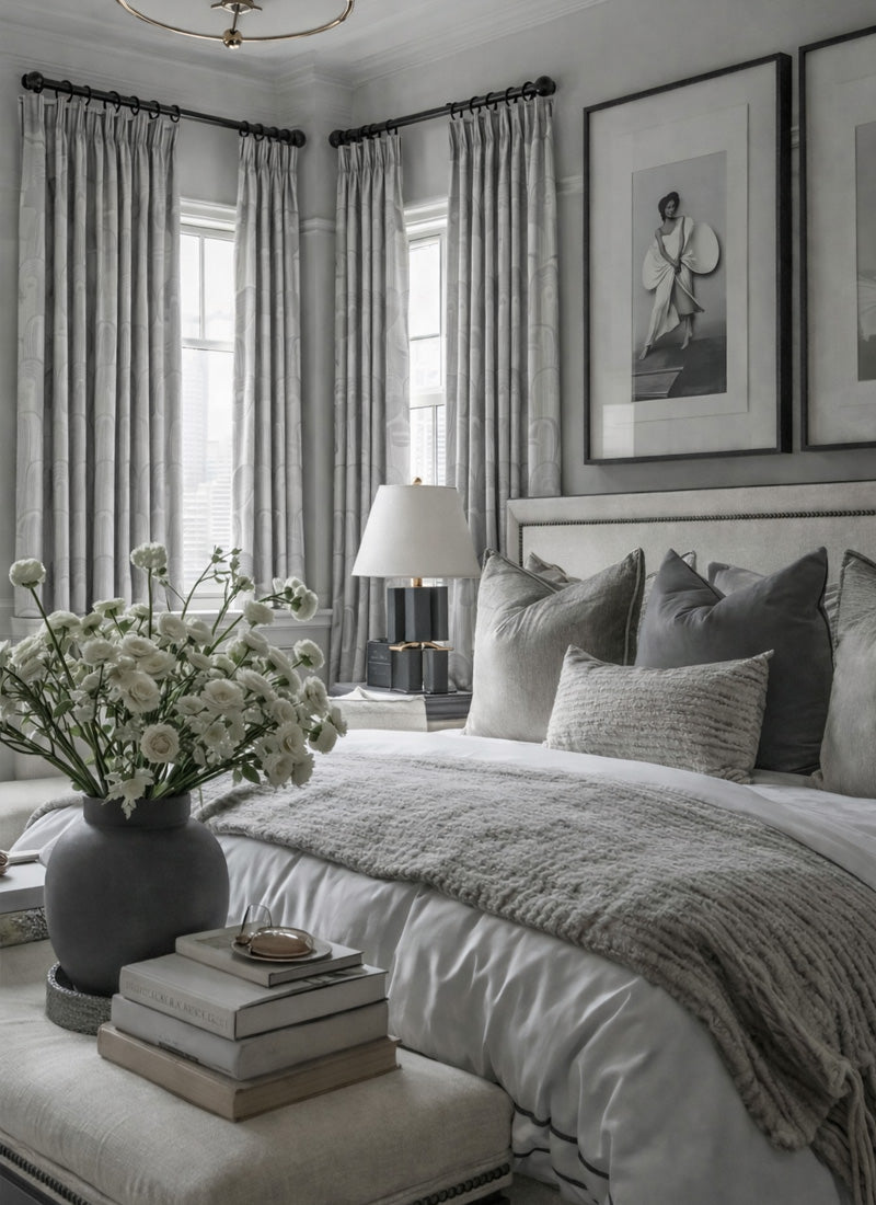 Abstract Geometric Designer Curtains – Artistic Textured