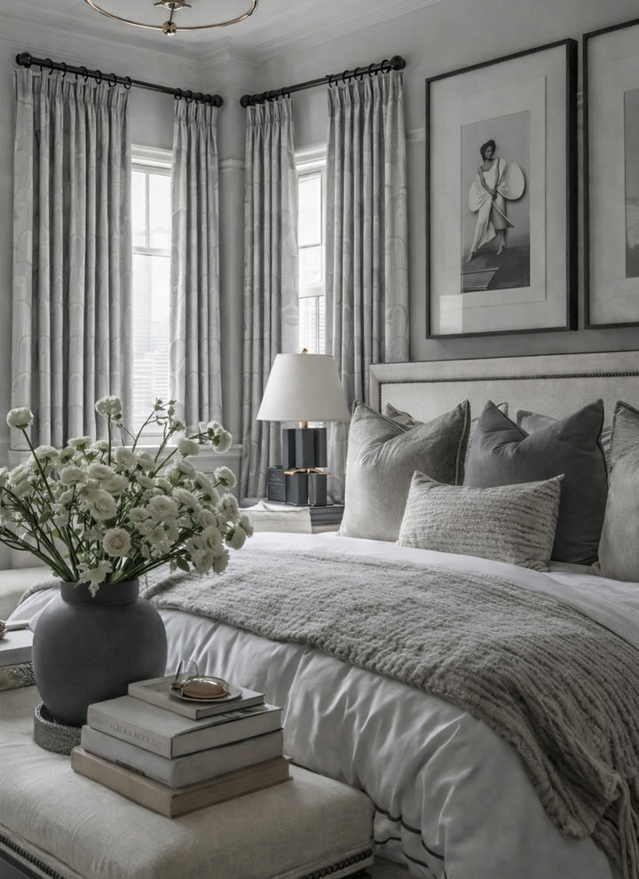 Abstract Geometric Designer Curtains – Artistic Textured