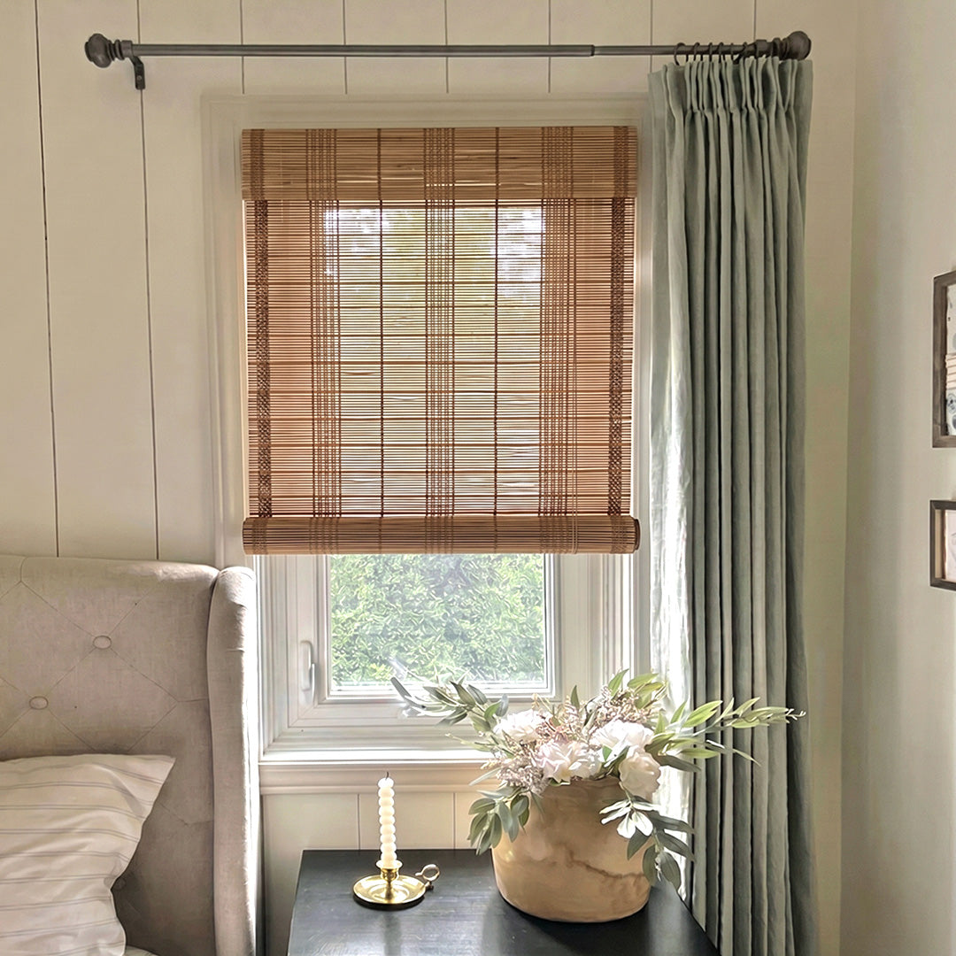 Hugmoom Bamboo Woven Shade – Premium Natural Cordless Blinds for Timeless Farmhouse Bedrooms (North America, Europe)