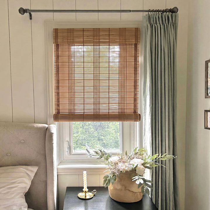 Hugmoom Bamboo Woven Shade – Premium Natural Cordless Blinds for Timeless Farmhouse Bedrooms (North America, Europe)