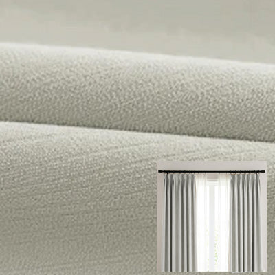 Hugmoom Cream White Chenille Blackout Curtains, Premium Chenille Drapery Fabric for Custom Window Treatments, 100% Blackout Drapes for Bedroom, Luxury Window Coverings for Modern Home
图 5（深棕色面料 + 飘窗实景）