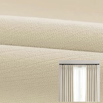 Hugmoom Cream White Premium Chenille Blackout Curtains, Soft Chenille Drapery Fabric for Custom Window Treatments, 100% Blackout Drapes for Bedroom, Luxury Window Coverings for Modern Home