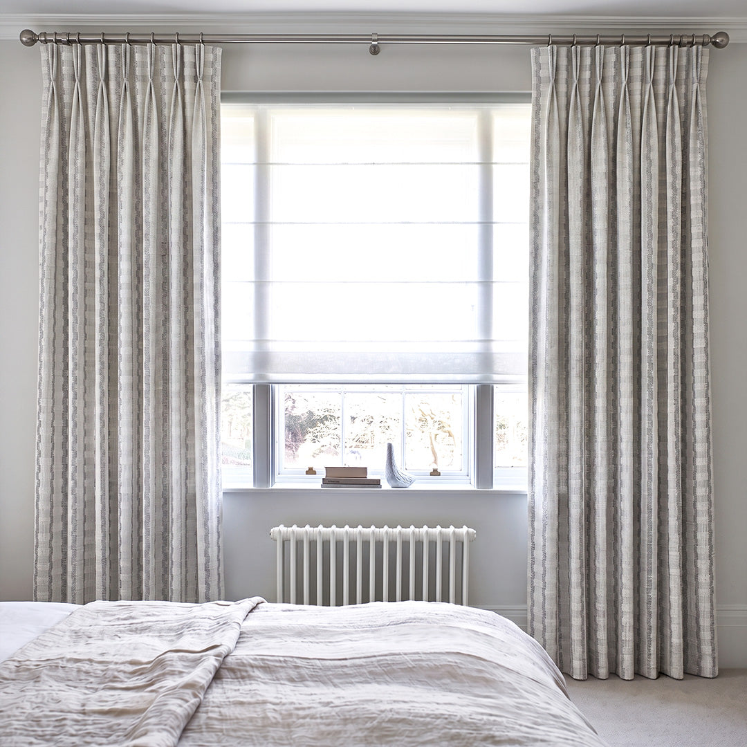 Hugmoom Custom Cotton Linen Blend Curtains – Woven Grid Texture Cat Resistant Drapes for Minimalist Traditional European Guest Bedrooms (North America, Europe)
