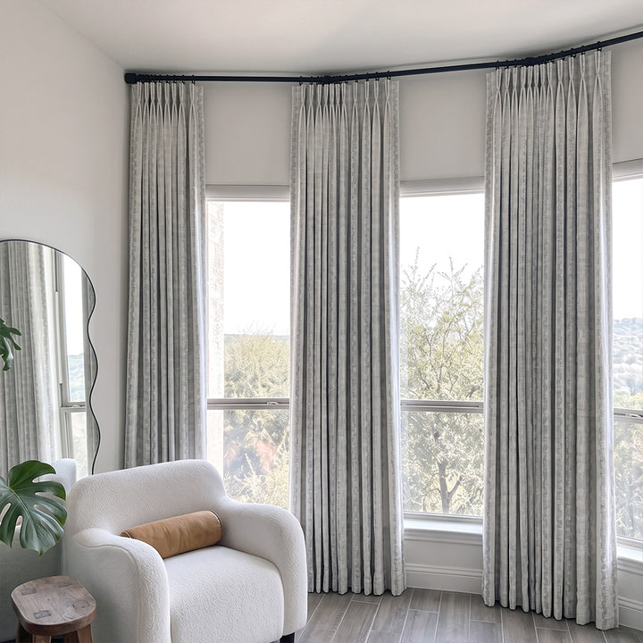Hugmoom Custom Cotton Linen Blend Curtains – Woven Grid Texture Cat Resistant Drapes for Warm Minimal Neutral Urban Living Spaces (North America, Europe)