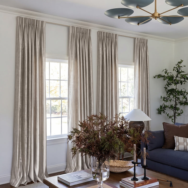 Hugmoom Custom Textured Curtains Subtle Shimmer Vertical Pattern Neutral Tone Drapes Sophisticated Formal Living Room EU France