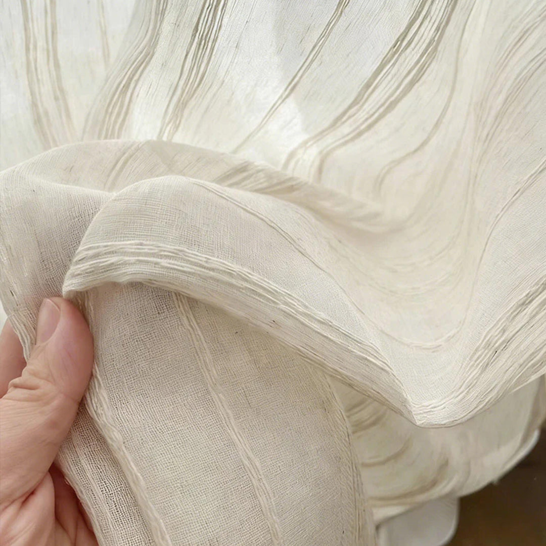 Hugmoom Customizable Linen Sheer Curtains, Premium Textured Linen Sheer Drapery Fabric for Custom Window Treatments, Light Filtering Linen Curtain Material for Luxury Living Room Decor