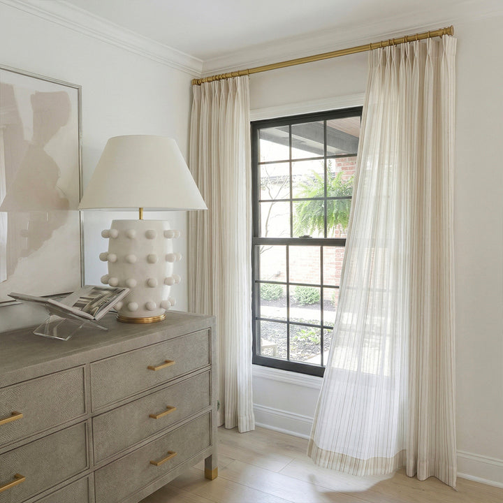 Hugmoom Customizable Warm White Linen Sheer Curtains, Premium Pinch Pleat Linen Sheer Drapes for Bedroom, Custom Size Light Filtering Curtains for American Home, Elegant Window Treatments