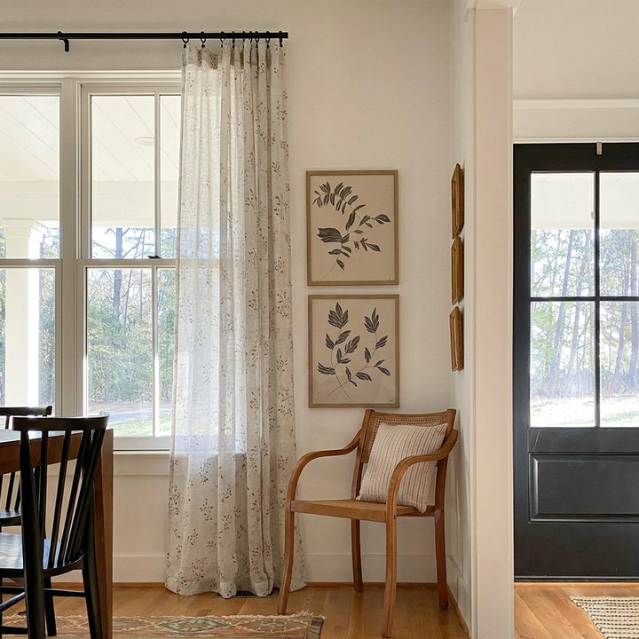 Hugmoom Floral Sheer Drapes – Custom Light Filtering Curtains for Bright Entryway &amp; Foyer Decor (North America, Europe)