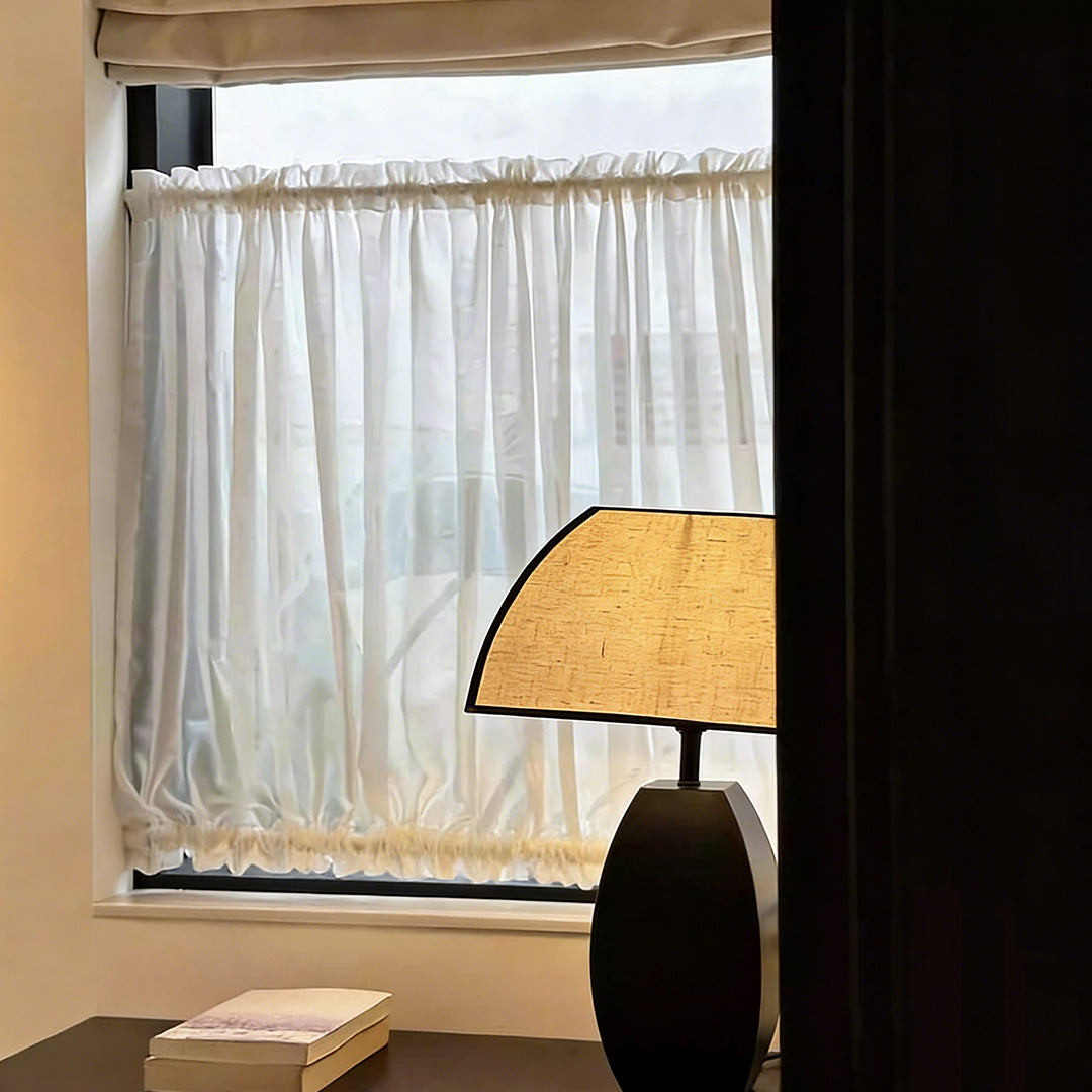 Hugmoom French Cafe Curtains – Elegant Sheer Vintage Light Filtering Drapes for Contemporary Home Decor (USA, Canada, EU)