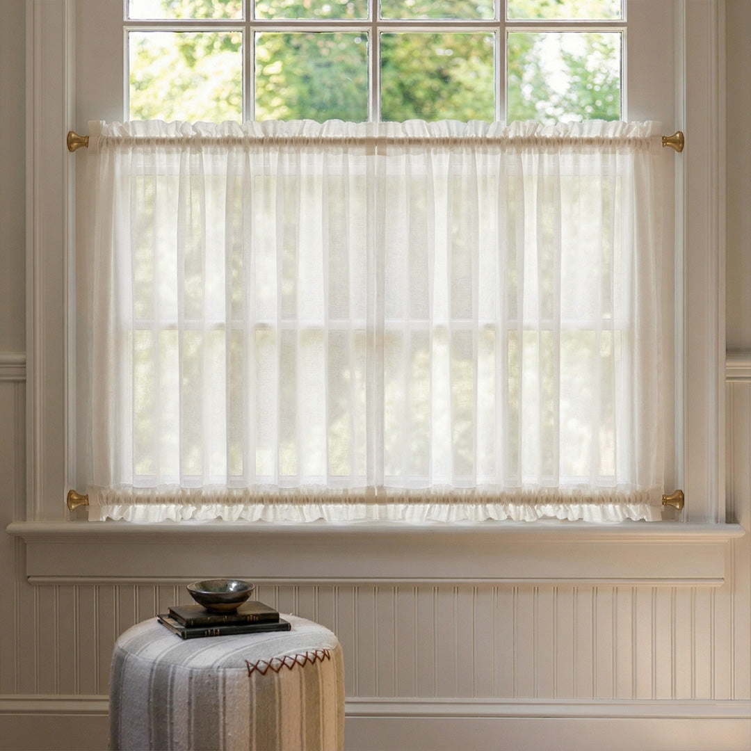 Hugmoom French Cafe Curtains – Timeless Sheer Vintage Drapes for Classic Farmhouse Windows (North America, Europe)