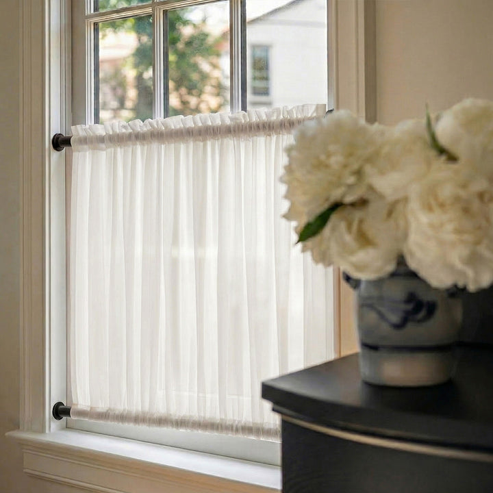 Hugmoom French Cafe Curtains – Elegant Sheer Drapes for Small Window Privacy &amp; Decor (North America, Europe)
