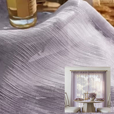 Hugmoom Lavender Semi Sheer Curtains With Flowing Yarn, Premium Sheer Drapery Fabric for Custom Curtains, Light Filtering Sheer Drapes for Dining Room, Luxury Window Treatments for Elegant Home Decor