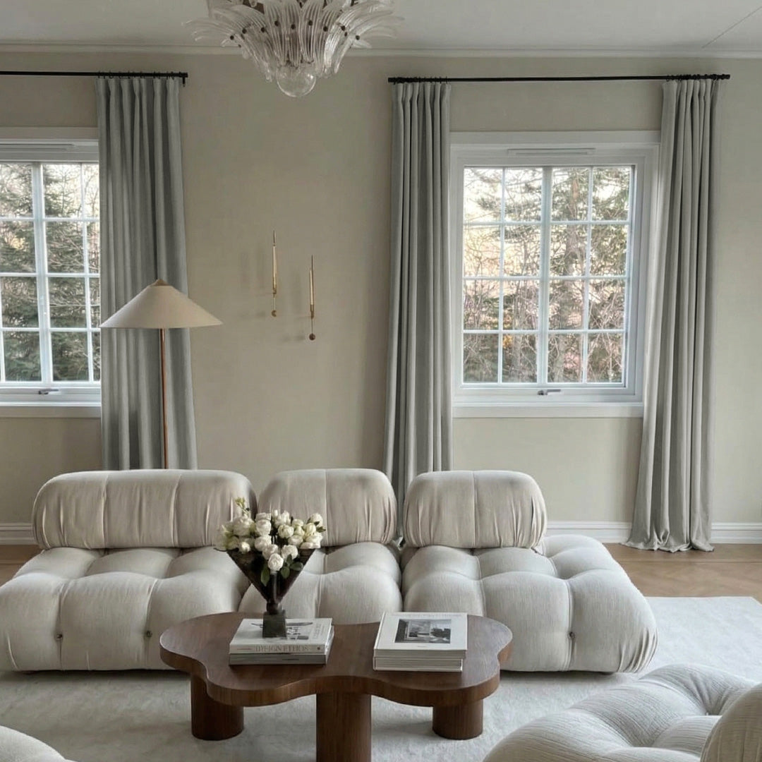 Hugmoom Luxury Chenille Blackout Curtains, Pinch Pleat Window Drapes for Living Room, Custom Size Blackout Curtains for American Home, Elegant Window Coverings for Deep Sleep