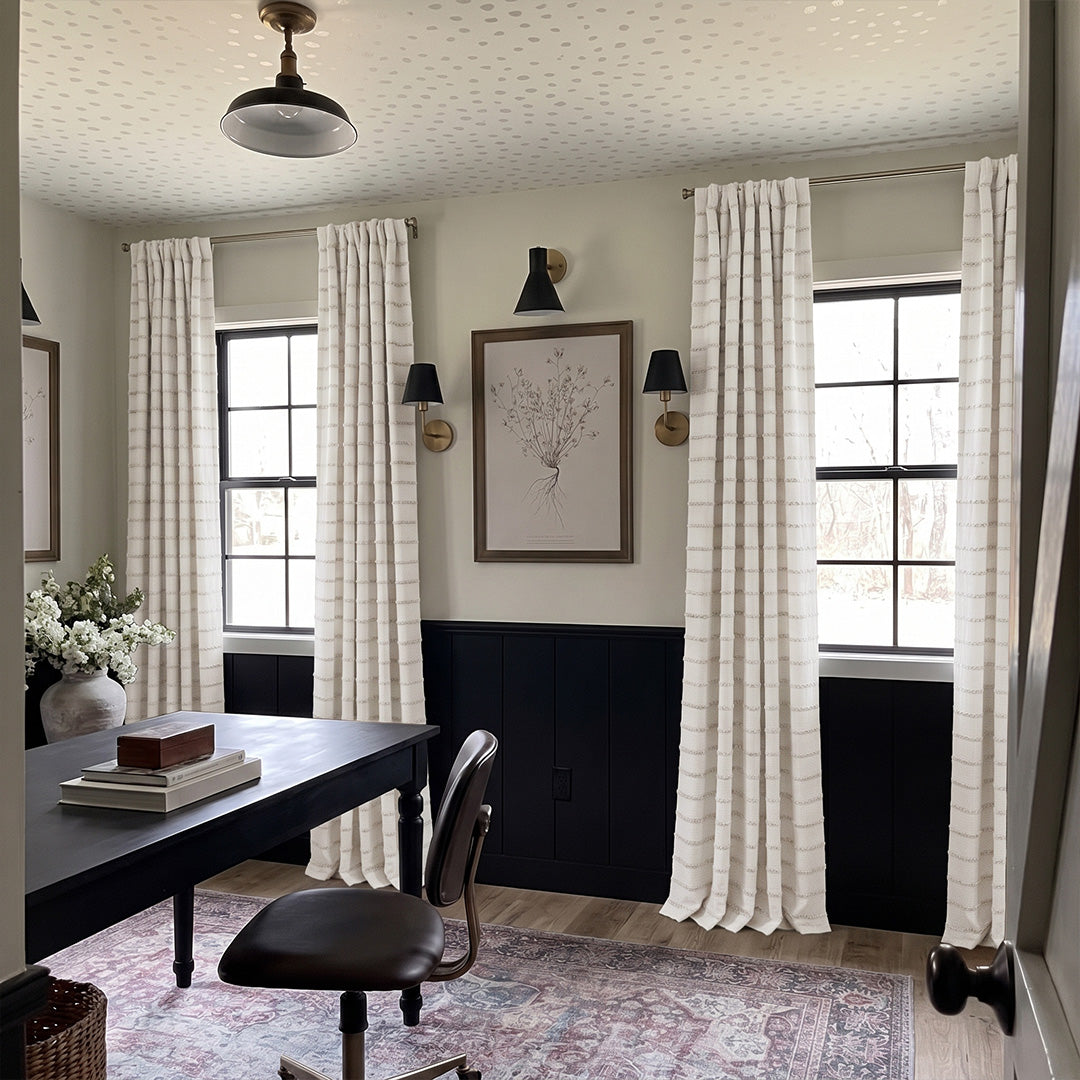 Hugmoom Luxury Striped Curtains for Effortless High End Style White Black Thin Stripe Drapes Transitional Cozy Living Room EU France
