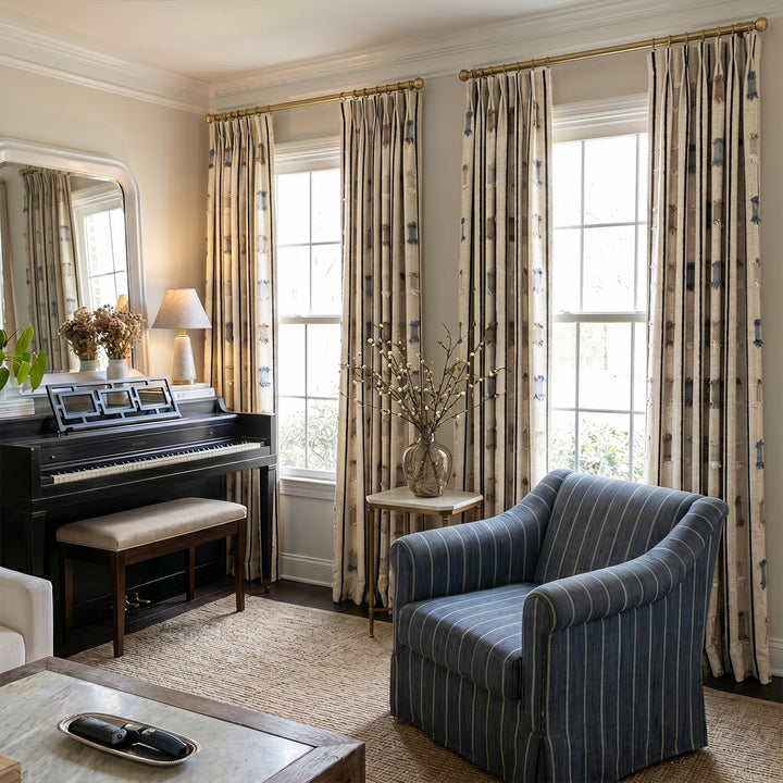 Hugmoom Modern Farmhouse Curtains, Textured Tassel Fringe Geometric 3D Drapes, Earth Tone Boho Chic Decor in Neutral Living Room