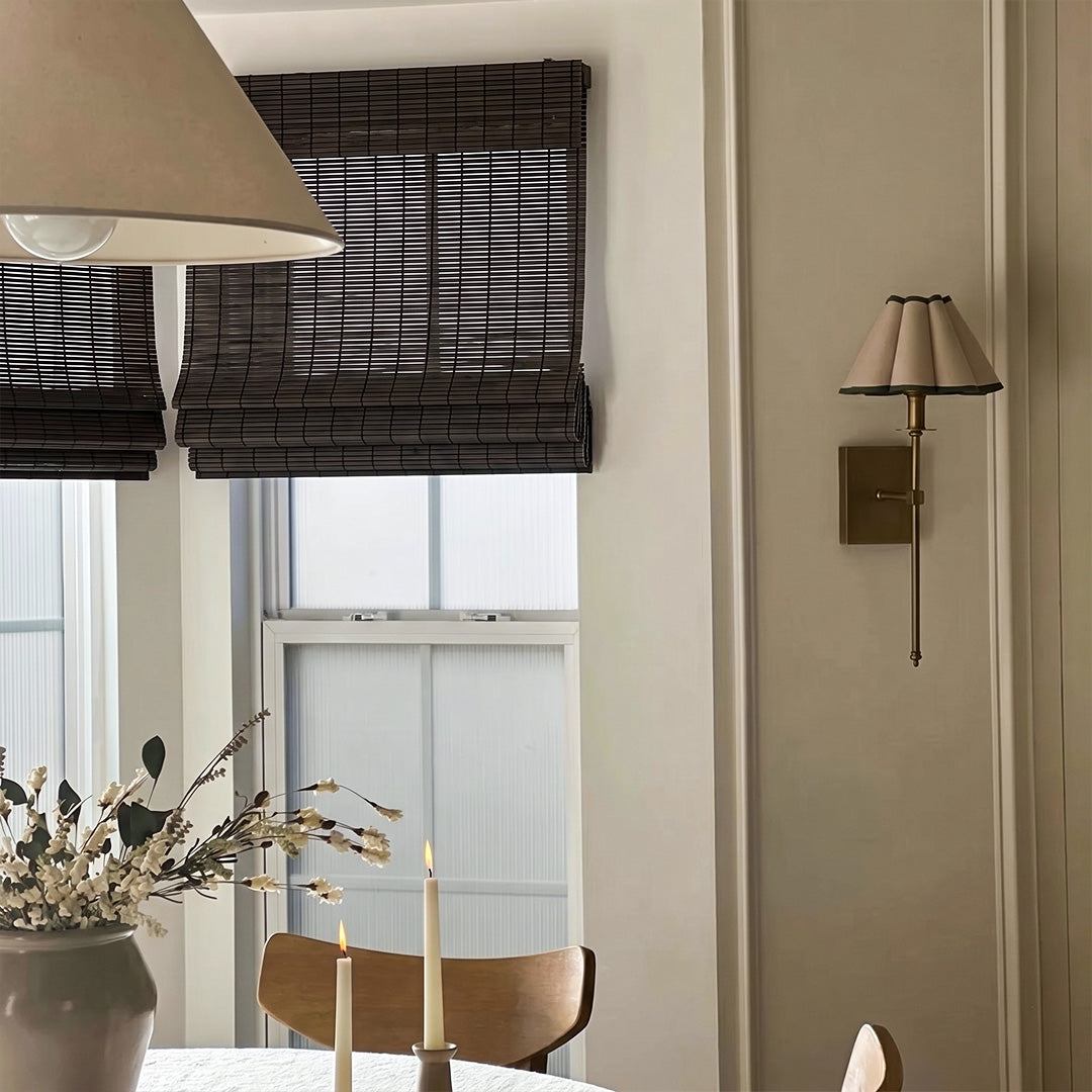 Hugmoom No Drill Bamboo Roman Shade – Natural Woven Blinds for Large Multi-Panel Windows (USA, Canada)