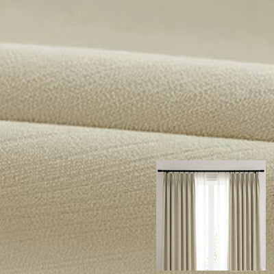 Hugmoom Off-White Chenille Blackout Curtains, Luxury Chenille Drapery Fabric for Custom Curtains, 100% Blackout Drapes for Bedroom, Elegant Window Treatments for American Home