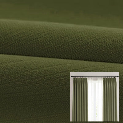 Hugmoom Olive Green Chenille Blackout Curtains, Premium Chenille Drapery Fabric for Custom Curtains, 100% Light Blocking Curtains for Deep Sleep, Luxury Window Treatments for American Home Decor