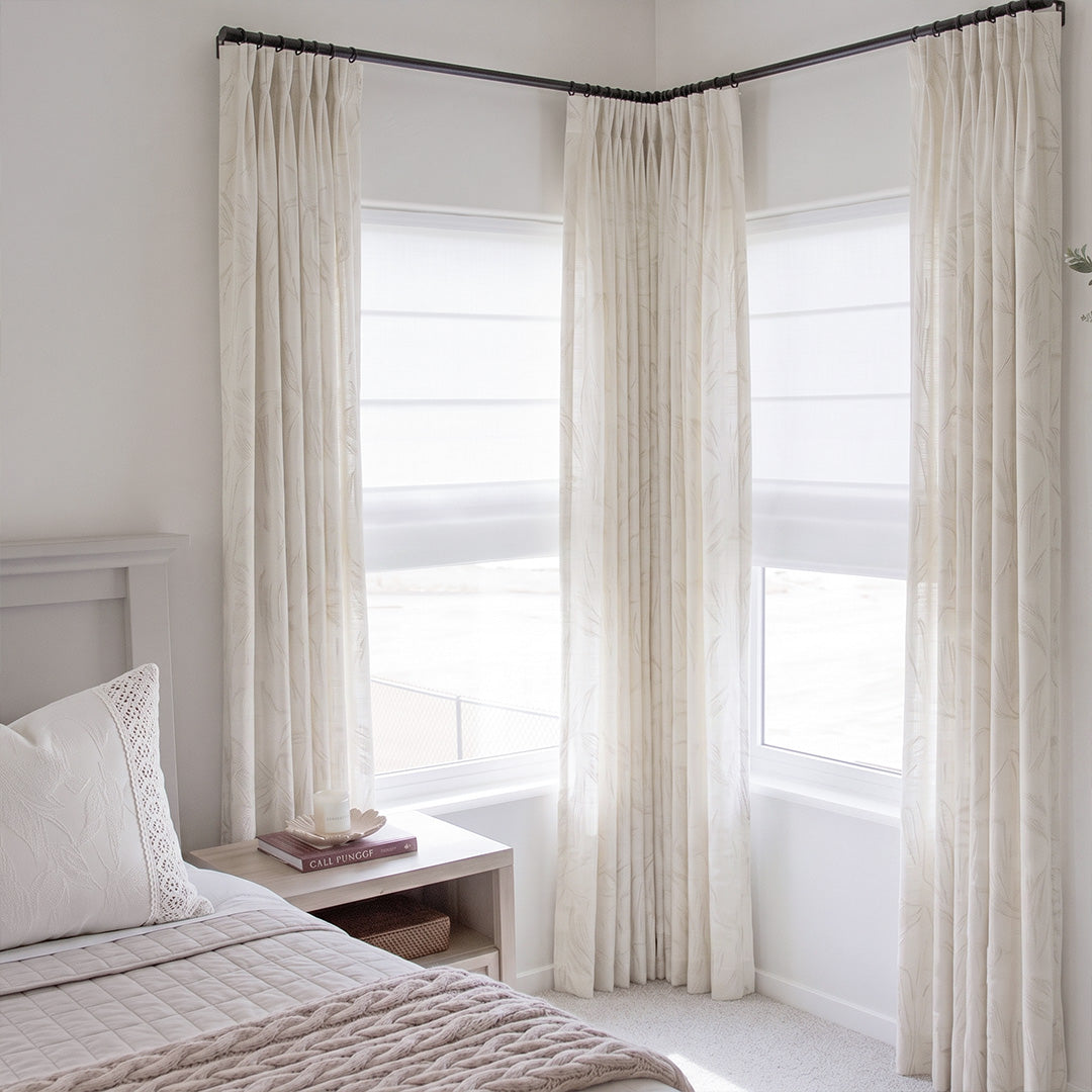 Hugmoom Pattern Leaf Sheer Curtains - Soft Sheer Custom Curtains, Leaf Embossed Sheer Drapes for Coastal Neutral Primary Bedrooms (USA, UK, EU)