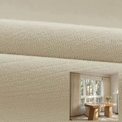 Hugmoom Premium Beige Chenille Blackout Curtains, Luxury Soft Chenille Drapes for Custom Window Treatments, 100% Light Blocking Curtains for Deep Sleep, Elegant Window Coverings for Home Office & Living Room