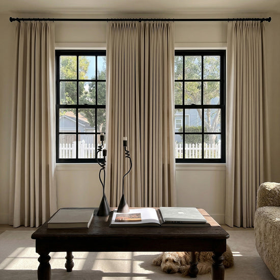Hugmoom Premium Chenille Blackout Curtains, Pinch Pleat Living Room Curtains, 100% Blackout Drapes for Deep Sleep, Custom Window Treatments for Modern American Home