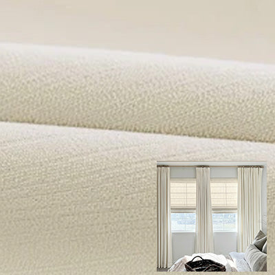 Hugmoom Premium Ivory Chenille Blackout Curtains, Luxury Chenille Drapery Fabric for Bedroom, Custom Size Blackout Curtains for Deep Sleep, High-End Window Coverings for American Home