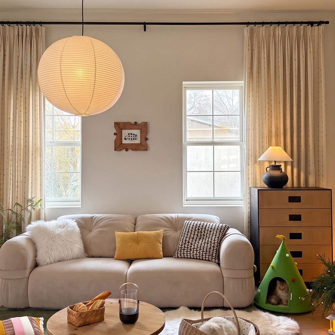 Hugmoom Striped Linen Drapes Elegant Vintage Vertical Curtains – Custom Pinch Pleat Neutral Beige Thin Stripe Linen Curtains for Pet Friendly Warm Minimal Farmhouse Living Rooms (USA, UK, EU)