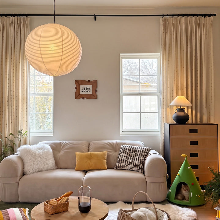 Hugmoom Striped Linen Drapes Elegant Vintage Vertical Curtains – Custom Pinch Pleat Neutral Beige Thin Stripe Linen Curtains for Pet Friendly Warm Minimal Farmhouse Living Rooms (USA, UK, EU)