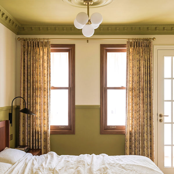 Hugmoom Vintage Floral Drapes – Warm Yellow Shabby Chic Curtains for Elegant Vintage Bedrooms (North America, Europe)
