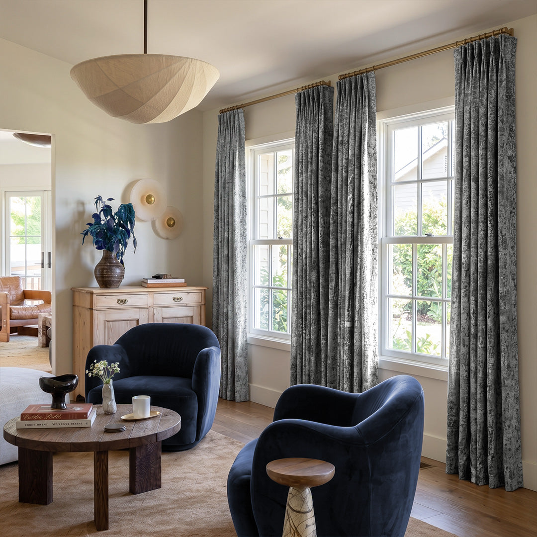 Hugmoom Vintage Revival Linen Blend Curtain Custom Quiet Luxury For Estate Farmhouse Dark Grey Vintage Linen Custom Drapes Mid-Century Modern Living Room USA East Coast