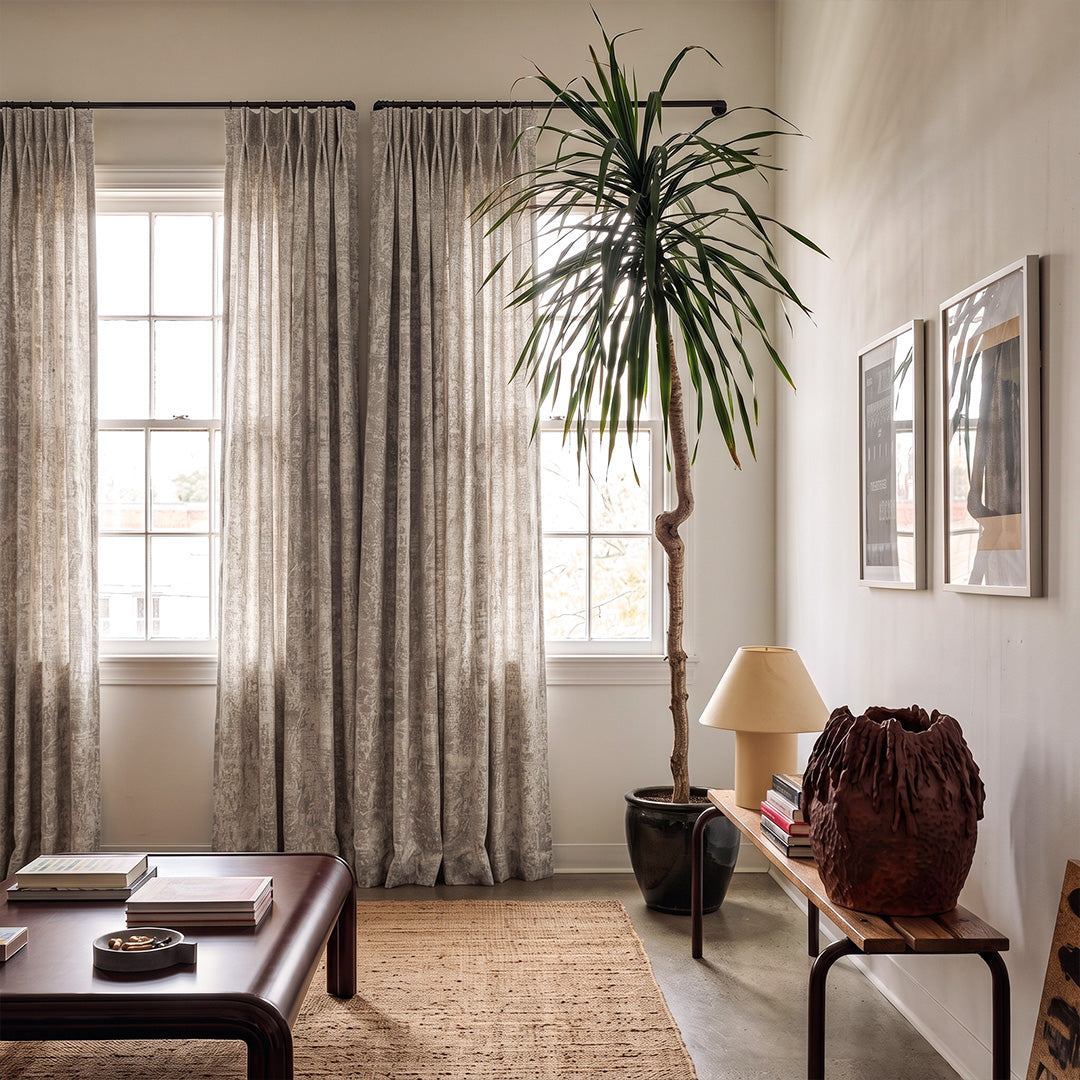Hugmoom Vintage Revival Linen Blend Curtain Custom Quiet Luxury For Estate Farmhouse Neutral Grey Printed Linen Custom Curtains Industrial Farmhouse Entryway USA Canada