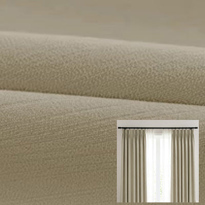 Hugmoom Warm Taupe Premium Chenille Blackout Curtains, Luxury Soft Chenille Drapery Fabric for Custom Window Treatments, 100% Light Blocking Curtains for Deep Sleep, High-End Window Coverings for American Home