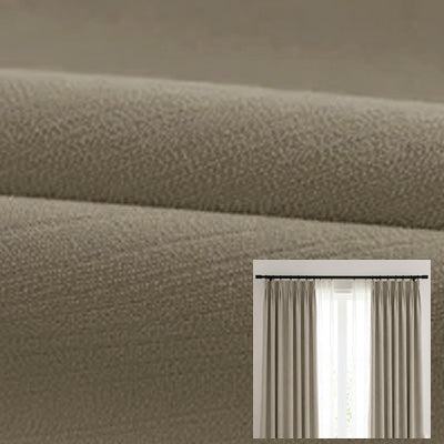 Hugmoom Warm Taupe Premium Chenille Blackout Curtains, Luxury Soft Chenille Drapery Fabric for Custom Window Treatments, 100% Light Blocking Curtains for Deep Sleep, High-End Window Coverings for American Home