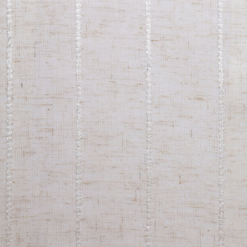 Textured white curtain fabric with subtle vertical stripes and a linen-like woven pattern