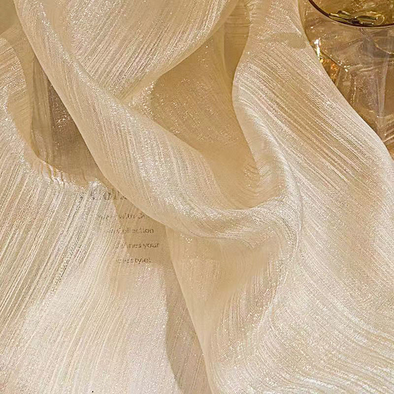 Flowing Gold Yarn｜Sheer curtain fabric sample｜LJS-gold